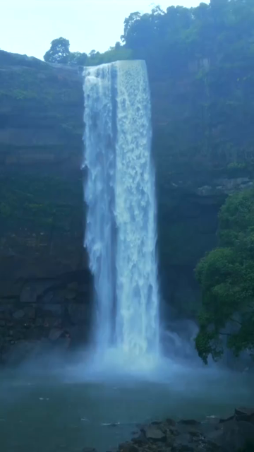 Vertical Aerial View of Krang Suri Waterfall, Meghalaya, India