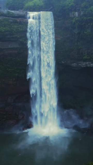 Vertical Aerial View of Krang Suri Waterfall, Meghalaya, India