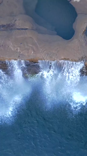 Vertical Aerial View of Krang Suri Waterfall, Meghalaya, India