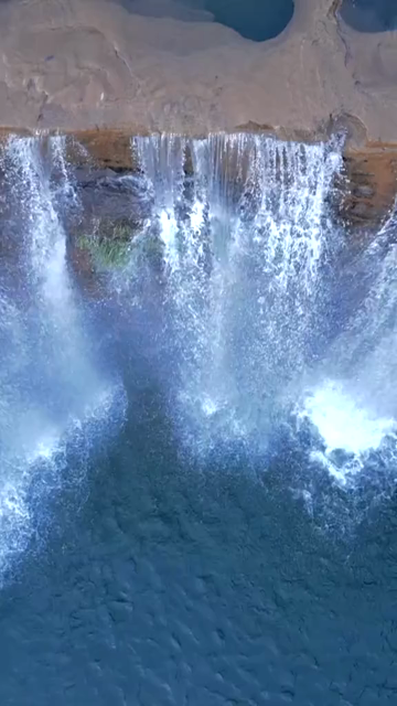 Vertical Aerial View of Krang Suri Waterfall, Meghalaya, India