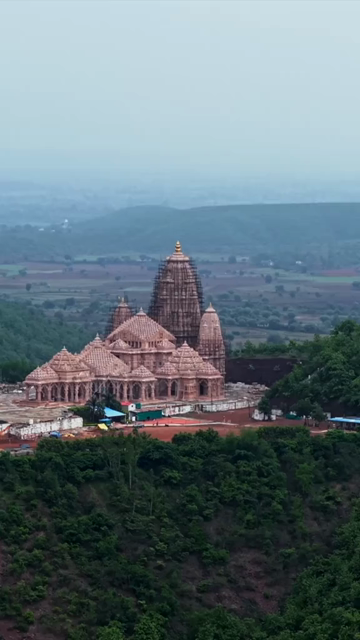 Vertical Aerial View of Kundalpur Jain Temple Complex in Madhya Pradesh
