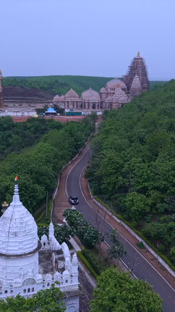Vertical Aerial View of Kundalpur Jain Temple Complex in Madhya Pradesh