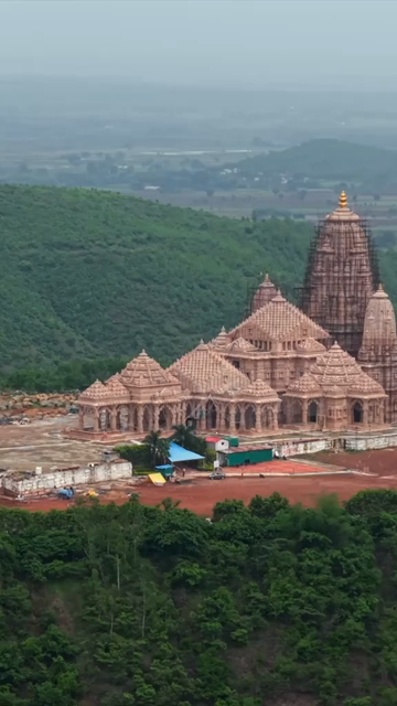 Vertical Aerial View of Kundalpur Jain Temple Complex in Madhya Pradesh