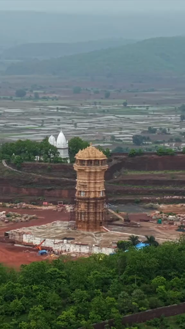 Vertical Aerial View of Kundalpur Jain Temple Complex in Madhya Pradesh