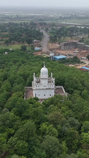Vertical Aerial View of Kundalpur Jain Temple Complex in Madhya Pradesh