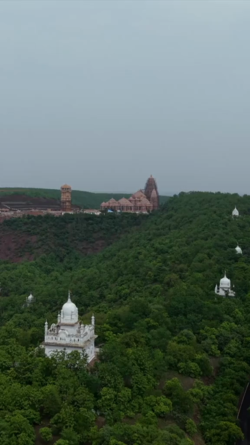 Vertical Aerial View of Kundalpur Jain Temple Complex in Madhya Pradesh