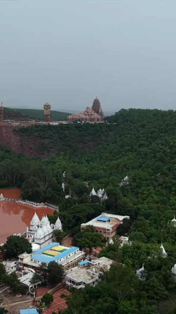 Vertical Aerial View of Kundalpur Jain Temple Complex in Madhya Pradesh