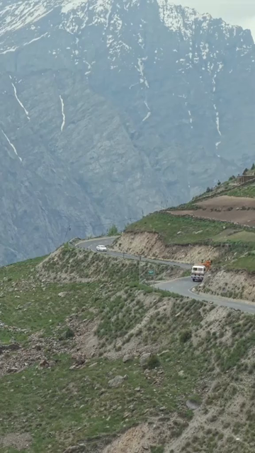 Vertical Aerial View of Ladakh Valley and Mountain River, India