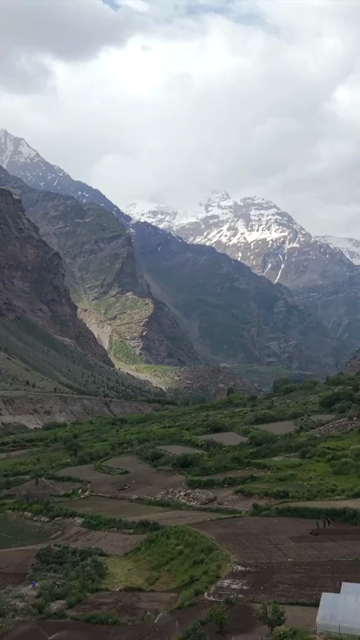 Vertical Aerial View of Ladakh Valley and Mountain River, India