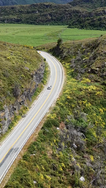 Vertical Aerial View of Lake Wanaka Scenic Road New Zealand