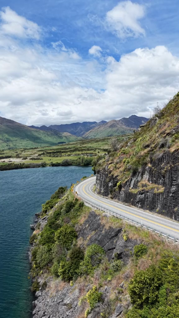 Vertical Aerial View of Lake Wanaka Scenic Road New Zealand
