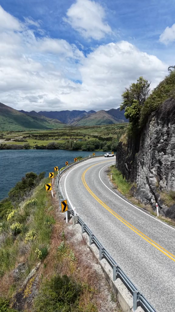Vertical Aerial View of Lake Wanaka Scenic Road New Zealand
