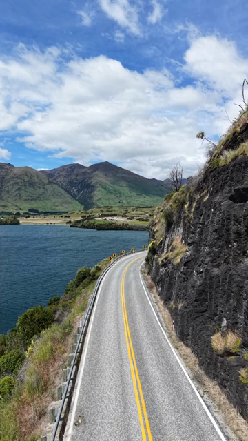 Vertical Aerial View of Lake Wanaka Scenic Road New Zealand