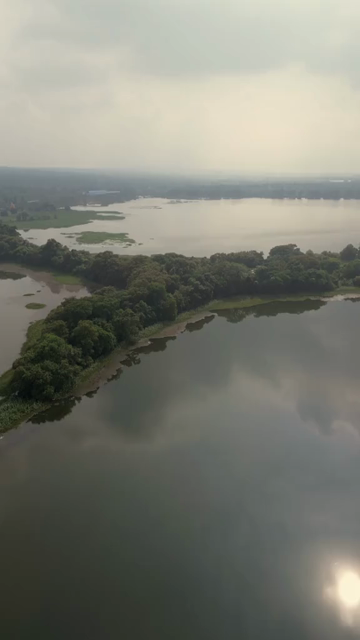 Vertical Aerial View of Lake and Rural Landscape in Madhya Pradesh India