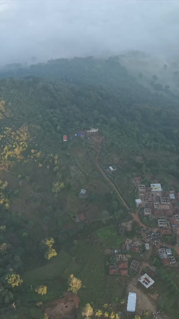 Vertical Aerial View of Lambasingi Viewpoint, Andhra Pradesh, India