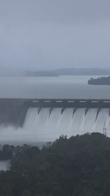 Vertical Aerial View of Linganamakki Dam Karnataka India