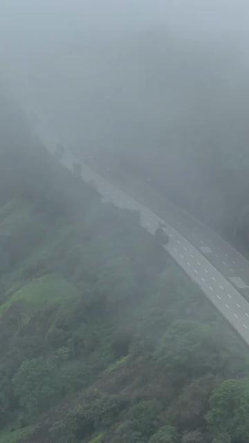 Vertical Aerial View of Lonavala Hill Road in Monsoon Pune