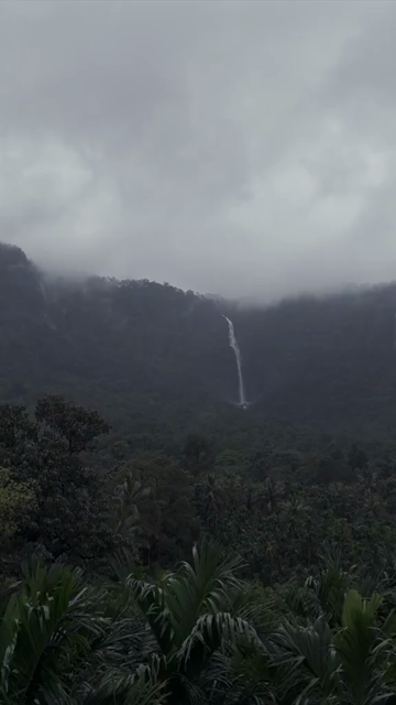 Vertical Aerial View of Madur Falls Karnataka India