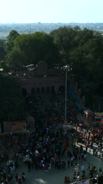 Vertical Aerial View of Maha Kumbh Mela 2025 in Prayagraj, India