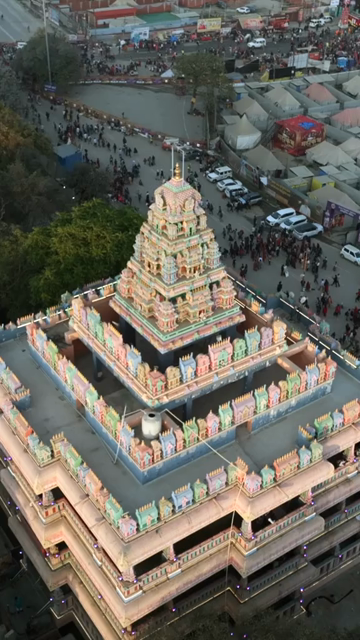Vertical Aerial View of Maha Kumbh Mela 2025 in Prayagraj, India