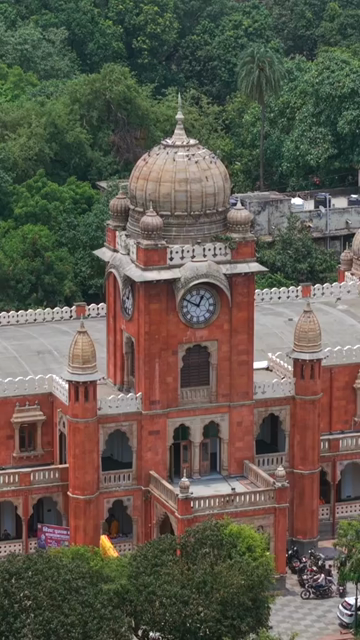 Vertical Aerial View of Mahatma Gandhi Hall Indore Madhya Pradesh India