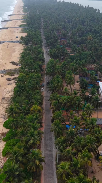 Vertical Aerial View of Malpe Beach Breakwaters Udupi Karnataka India