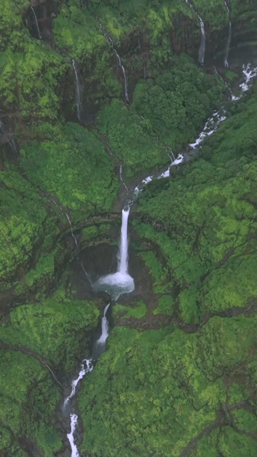 Vertical Aerial View of Marleshwar Dhareshwar Waterfall Ratnagiri Maharashtra India