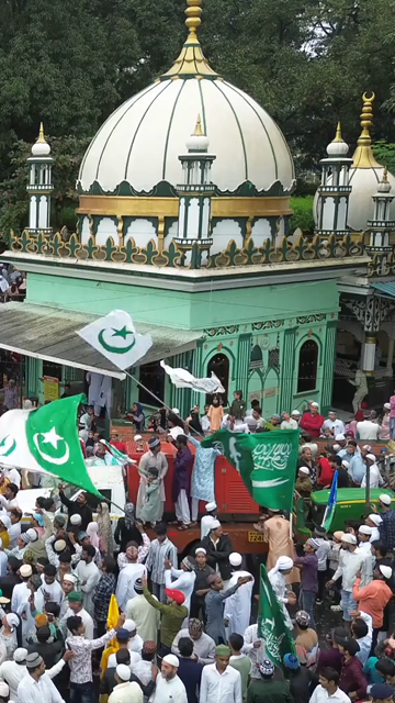 Vertical Aerial View of Milad-un-Nabi Procession Near Khopoli Dargah, Maharashtra