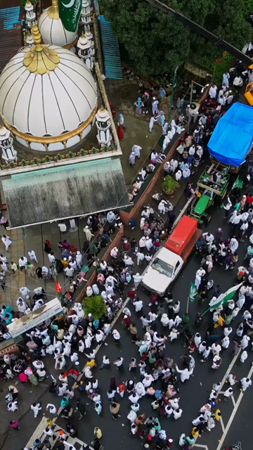 Vertical Aerial View of Milad-un-Nabi Procession Near Khopoli Dargah, Maharashtra