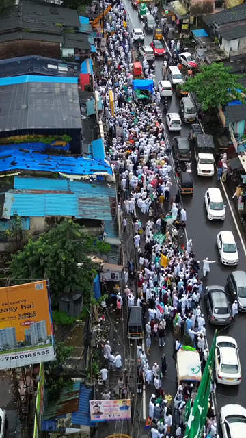 Vertical Aerial View of Milad-un-Nabi Procession Near Khopoli Dargah, Maharashtra