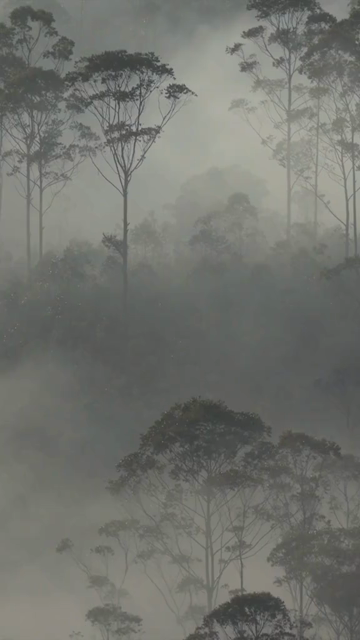 Vertical Aerial View of Misty Forest in Munnar Kerala India