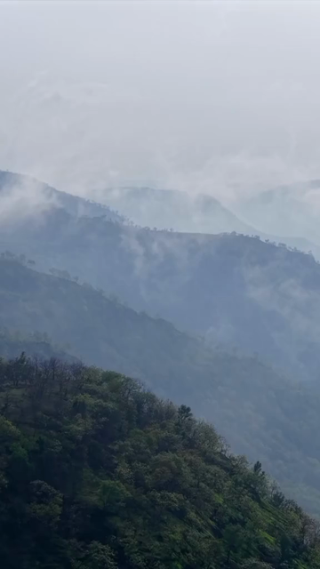 Vertical Aerial View of Misty Hills and Forested Valleys Near Jam Gate Mhow Madhya Pradesh