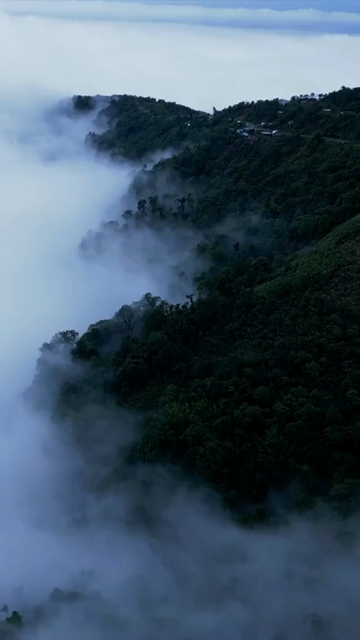 Vertical Aerial View of Monsoon Clouds Over Meghalaya, India
