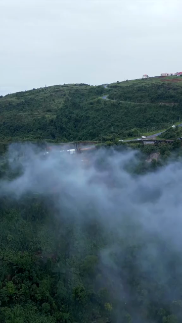 Vertical Aerial View of Monsoon Clouds Over Meghalaya, India