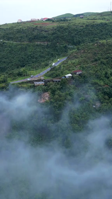 Vertical Aerial View of Monsoon Clouds Over Meghalaya, India
