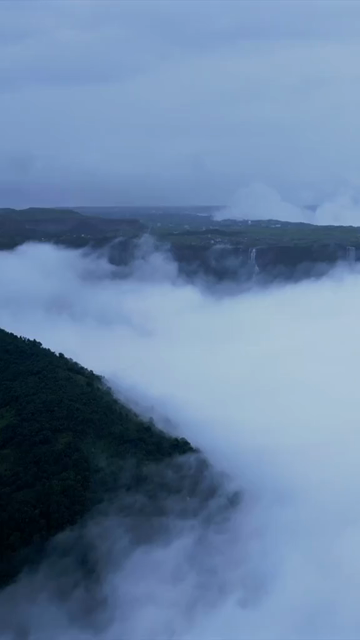 Vertical Aerial View of Monsoon Clouds Over Meghalaya, India