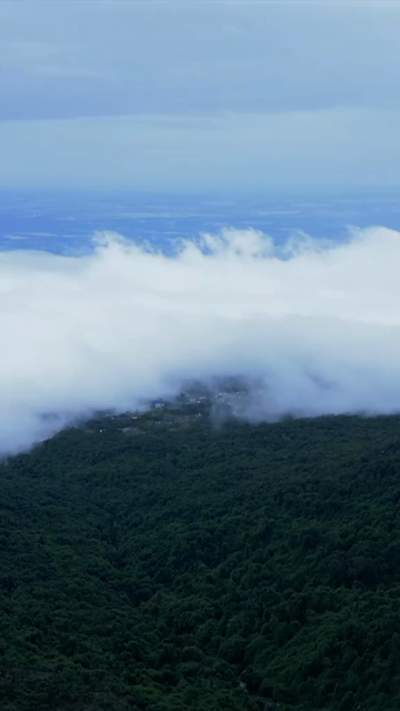 Vertical Aerial View of Monsoon Clouds Over Meghalaya, India