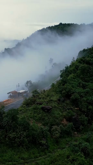 Vertical Aerial View of Monsoon Clouds Over Meghalaya, India