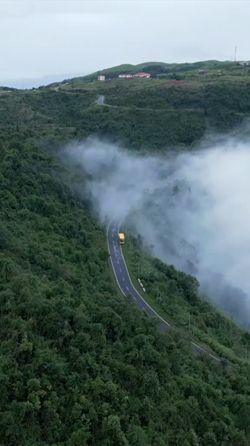 Vertical Aerial View of Monsoon Clouds Over Meghalaya, India