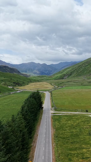 Vertical Aerial View of Mount Aspiring Road Near Wanaka in New Zealand
