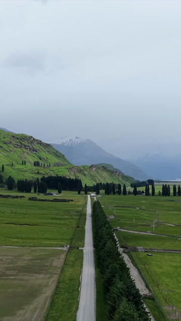 Vertical Aerial View of Mount Aspiring Road Near Wanaka in New Zealand