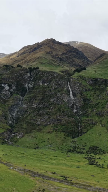 Vertical Aerial View of Mount Aspiring Road Near Wanaka in New Zealand