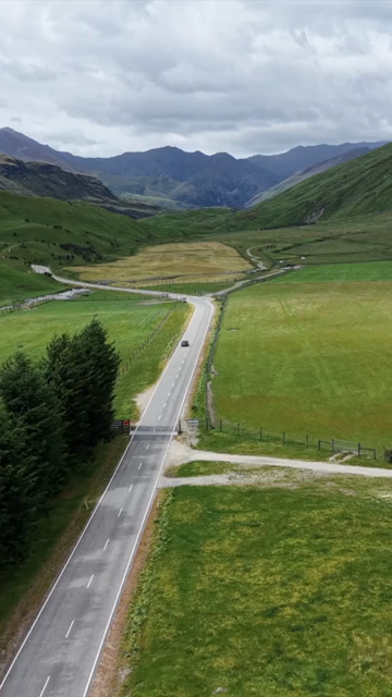 Vertical Aerial View of Mount Aspiring Road Near Wanaka in New Zealand