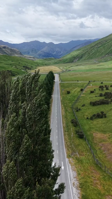 Vertical Aerial View of Mount Aspiring Road Near Wanaka in New Zealand