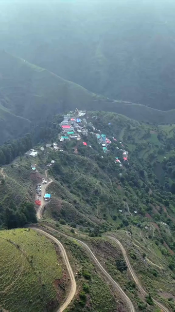 Vertical Aerial View of Mountain Landscape in Chakrata Uttarakhand India