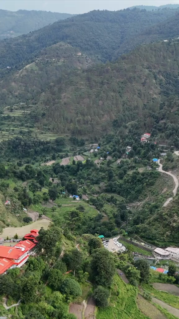 Vertical Aerial View of Mountain Landscape in Chakrata Uttarakhand India
