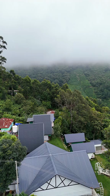 Vertical Aerial View of Scenic Mountain Resort in Kerala