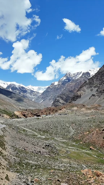 Vertical Aerial View of Mountain Road Through the Landscapes of Ladakh India
