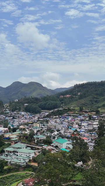 Vertical Aerial View of Mountain Town and Lush Landscape in Kerala India
