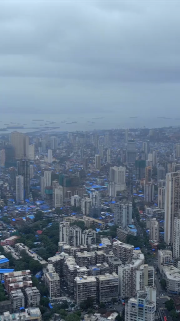 Vertical Aerial View of Mumbai Cityscape and Dense Urban Skyline Maharashtra